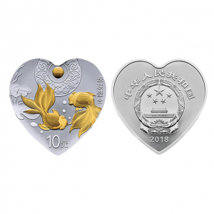 2018年吉祥文化金银纪念币 珠联璧合（5g金+30g银）