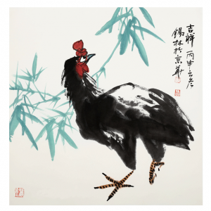 潘锡林《吉祥》68×68cm