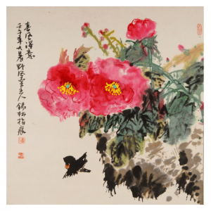 潘锡林《春风得意》68×68cm