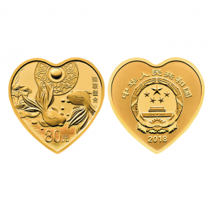2018年吉祥文化金银纪念币 珠联璧合（5g金+30g银）